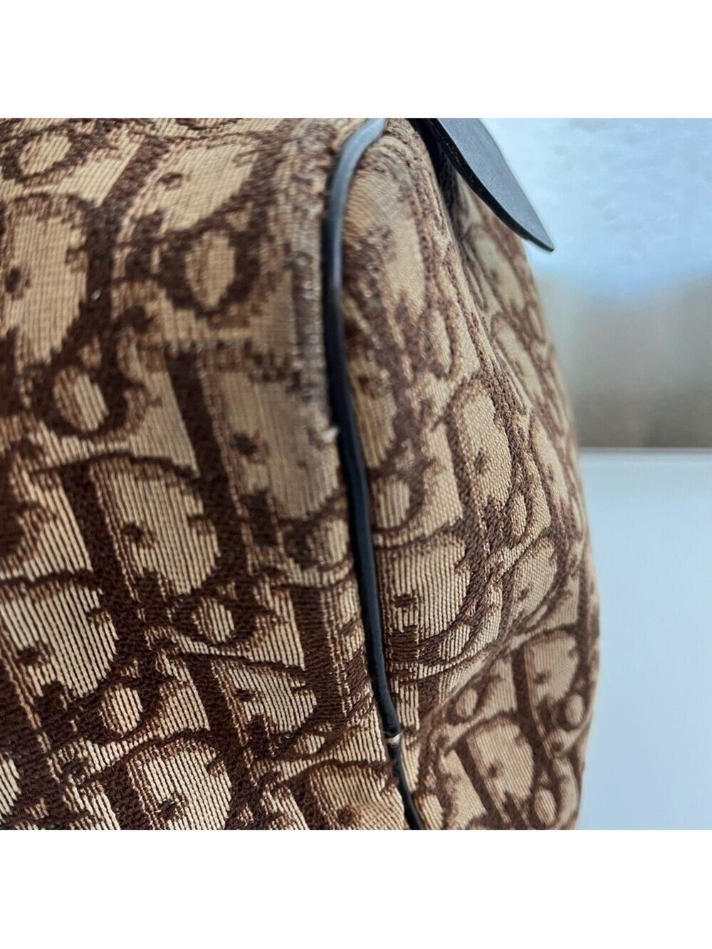 CHRISTIAN DIOR VINTAGE BROWN MONOGRAM TROTTER HANDBAG - Picture 6 of 16